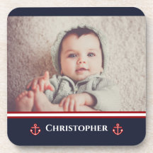 Aangepaste foto Nautical Marine Navy Blue Red Whit