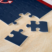 Aangepaste foto Nautical Marine Navy Blue Red Whit Legpuzzel (Zijkant)