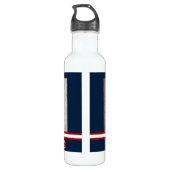 Aangepaste foto Nautical Marine Navy Blue Red Whit Waterfles (Achterkant)
