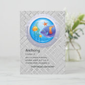 Aangepaste Foto Nautische Porthole Verjaardag Kaart (Staand voorkant)