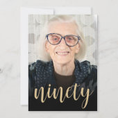 Aangepaste foto Negentig 90ste verjaardagsfeest Kaart (Voorkant)