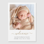 Aangepaste foto Nieuwe baby-arrivaal magneet-Sjabl (Voorkant)