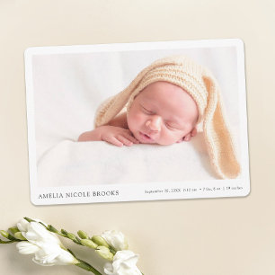 Aangepaste foto nieuwe babyjongen of -meisje geboo aankondiging