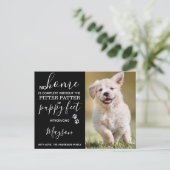 Aangepaste foto nieuwe huisdier puppy aankondigingskaart (Staand voorkant)