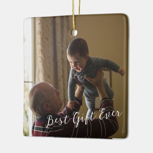 Aangepaste foto Nieuwe Opa 1 Kerstmis Keramisch Ornament (Links)