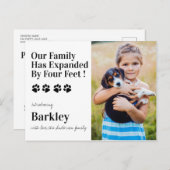 Aangepaste foto Nieuwe Pet Dog-pop-updouche Aankondigingskaart (Voorkant / Achterkant)