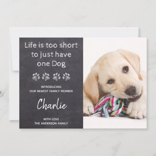 Aangepaste foto Nieuwe Pet Dog Puppy Shower Kaart (Voorkant)