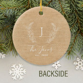 Aangepaste foto nieuwigheidsnaam monogram elegant keramisch ornament