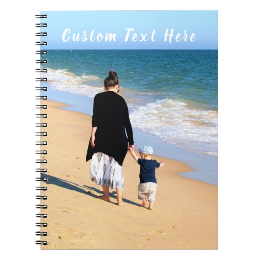 Aangepaste Foto Notitieboek Gift met Tekst (Voorkant)