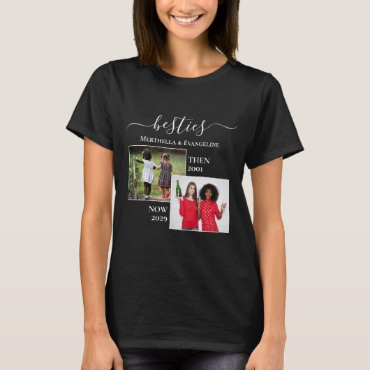Aangepaste foto nu en BESTEMMING BFF T-shirt (Voorkant)