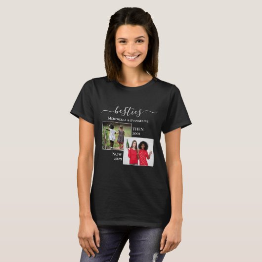 Aangepaste foto nu en BESTEMMING BFF T-shirt (Voorkant volledig)