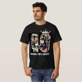 Aangepaste foto nummer collage 40 tekst kroon T-sh T-shirt (Voorkant volledig)