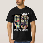 Aangepaste foto nummer collage 40 tekst kroon T-sh T-shirt (Voorkant)