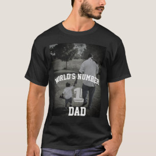 Aangepaste foto nummer één vader opa oom  t-shirt