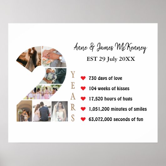 Aangepaste foto nummer Lijsten 2e jaar Jubileum Poster (Voorkant)