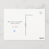 Aangepaste foto Ocean Blue Beach bruiloft Dank u Briefkaart (Achterkant)