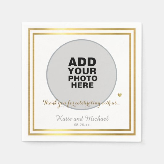Aangepaste foto of afbeeldingen, bruiloft servetten (Voorkant)