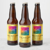 Aangepaste foto of bedrijfslogo hier nep goud bier etiket (Flessen)