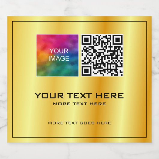 Aangepaste foto- of bedrijfslogo QR-codesjabloon Bier Etiket (Enkel label)