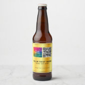 Aangepaste foto- of bedrijfslogo QR-codesjabloon Bier Etiket (Voorkant)