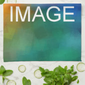 Aangepaste foto of Business Logo Moderne Sjabloon Theedoek (Gevouwen)