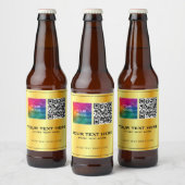 Aangepaste foto of Business Logo QR Code Sjabloon Bier Etiket (Flessen)