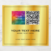 Aangepaste foto of Business Logo QR Code Sjabloon Bier Etiket (Enkel label)