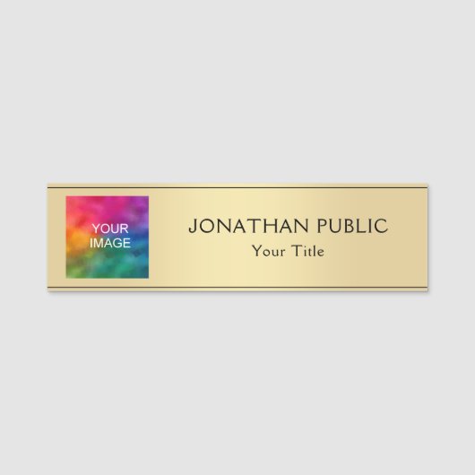 Aangepaste foto of Logo Hier Sjabloon medewerker Naamplaatje (Voorkant)