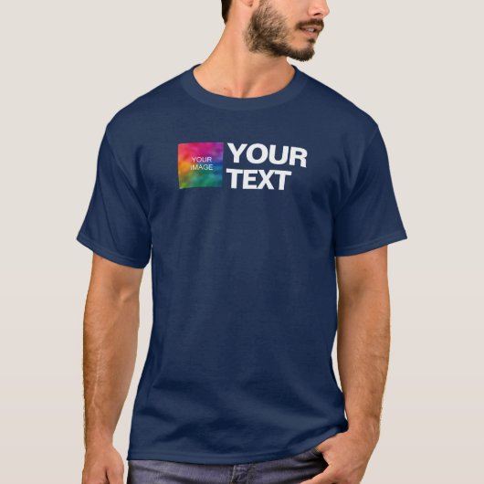 Aangepaste foto of logo hier Voeg tekst toe Heren T-shirt (Voorkant)