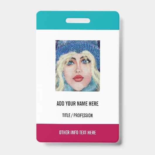 Aangepaste foto of logo tekst naam bedrijf badge (Voorzijde)