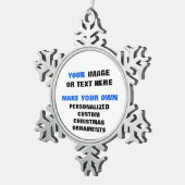 Aangepaste foto of ontwerp je eigen kerst tin sneeuwvlok ornament (Rechts)