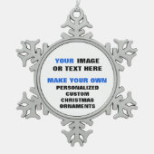 Aangepaste foto of ontwerp je eigen kerst tin sneeuwvlok ornament (Voorkant)