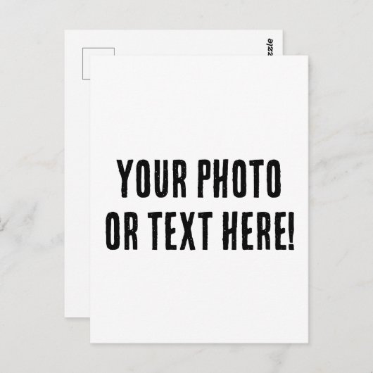 Aangepaste foto of tekst briefkaart (Voorkant / Achterkant)