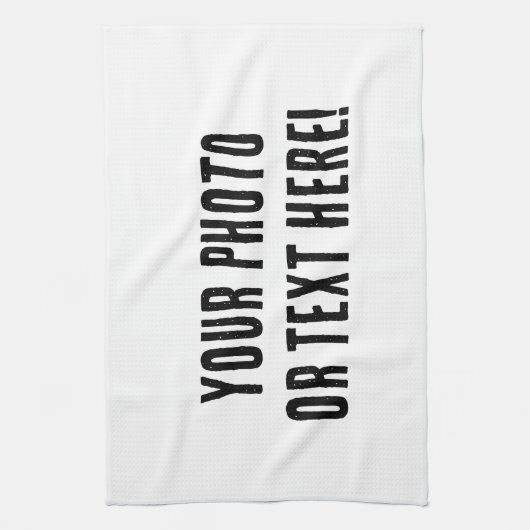 Aangepaste foto of tekst theedoek (Verticaal)