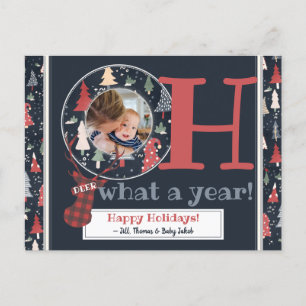 Aangepaste foto Oh Deer wat een jaar 2020 Kerstmis Feestdagenkaart