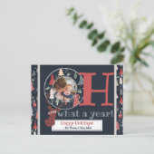 Aangepaste foto Oh Deer wat een jaar 2020 Kerstmis Feestdagenkaart (Staand voorkant)