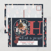 Aangepaste foto Oh Deer wat een jaar 2020 Kerstmis Feestdagenkaart (Voorkant / Achterkant)