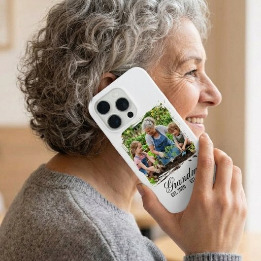 Aangepaste foto oma opgericht elegante script iPhone hoesje
