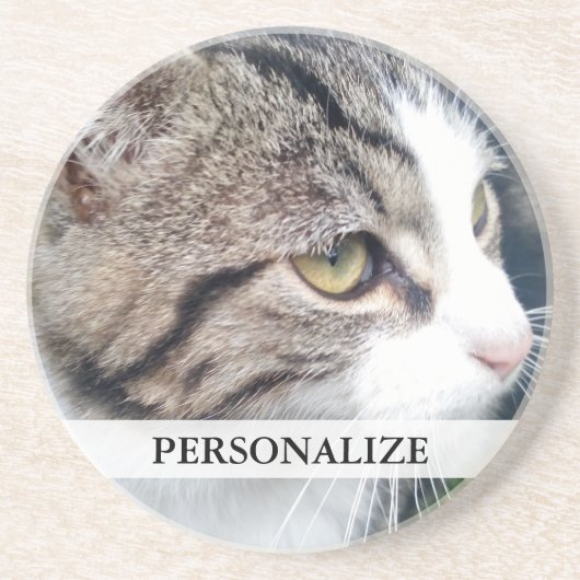 Aangepaste foto-onderzetters | Voeg hier uw eigen  Zandsteen Onderzetter (Voorkant)