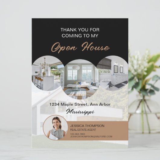 Aangepaste Foto Onroerend goed Open Huis Dank u ka Kaart (Staand voorkant)