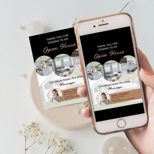 Aangepaste Foto Onroerend goed Open Huis Dank u ka Kaart
