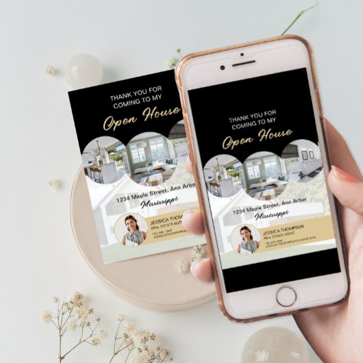 Aangepaste Foto Onroerend goed Open Huis Dank u ka Kaart