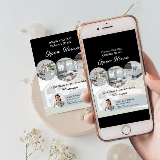 Aangepaste Foto Onroerend goed Open Huis Dank u ka Kaart