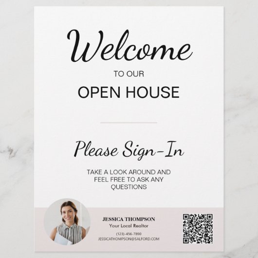 Aangepaste Foto Onroerend goed Open Huis Inloggen  Flyer (Voorkant)