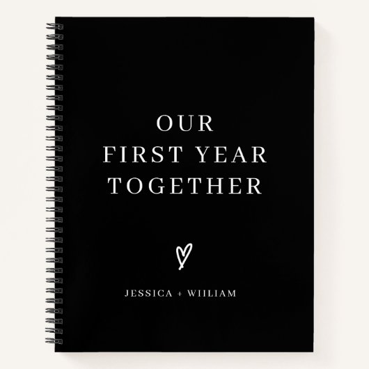 Aangepaste foto Ons eerste jaar samen Journaal Notitieboek (Voorkant)