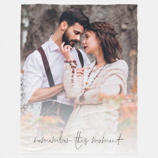 Aangepaste foto Onthoud dit moment bruiloft Fleece Deken (Voorkant)