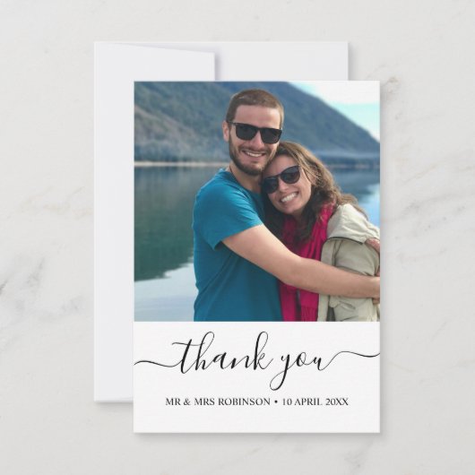 Aangepaste foto Ontspannen bruiloft dank u Thema Bedankkaart (Voorkant)
