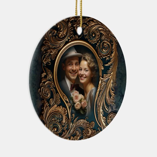 Aangepaste foto  ontwerp Kerst hanger Keramisch Ornament (Rechts)