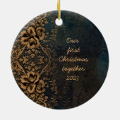 Aangepaste foto ontwerp Kerst hanger Keramisch Ornament (Achterkant)