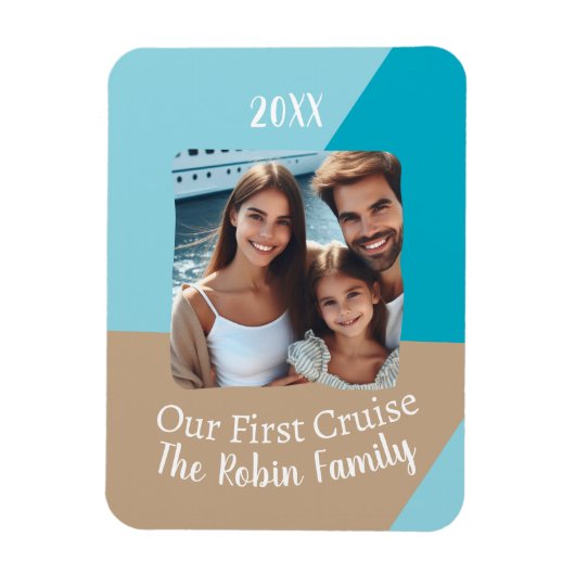 Aangepaste foto onze eerste cruise souvenir magneet (Verticaal)